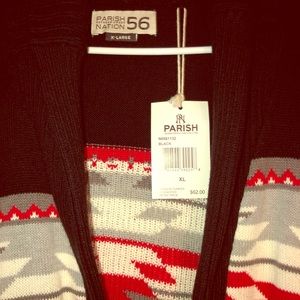 Young men’s winter cardigan sweater.